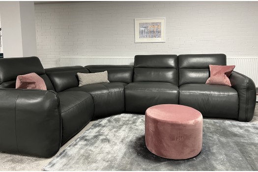 Amalfi leather sectional store sofa with chaise